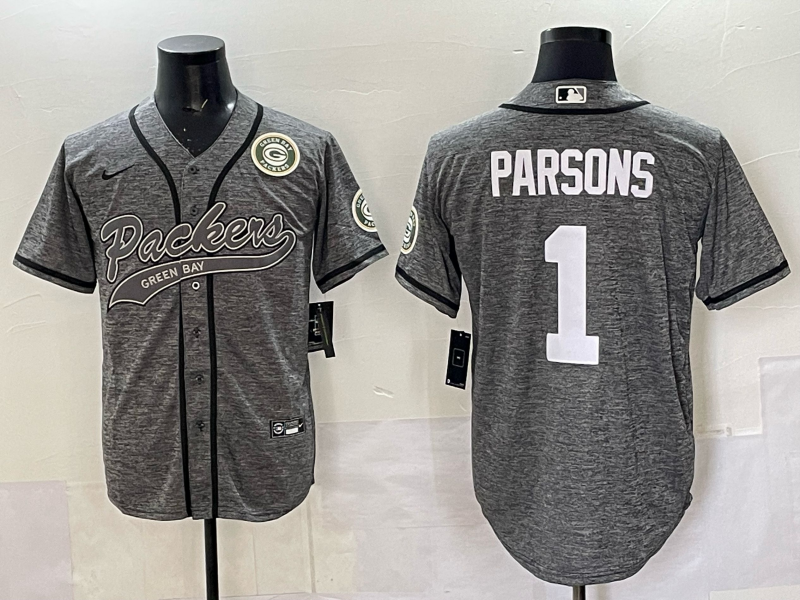 Men Green Bay Packers #1 Parson grey Nike NFL 2025 jersey 06->green bay packers->NFL Jersey